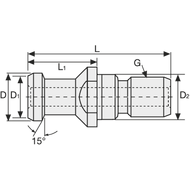 Pull stud DIN69872B SK30, without bore