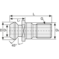 Pull stud DIN7388 IIB SK40, without bore