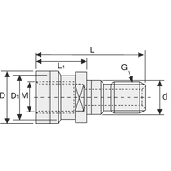 Pull stud OTT 15° SK40, internal thread M16