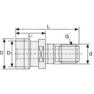 Pull stud OTT 15° SK40, without bore