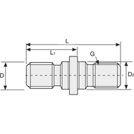 Pull stud special SK40 (S20x2) without bore