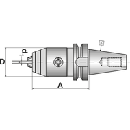 NC short drill chuck MAS403AD BT40, 0,5-16mm with spur gear system