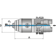 NC short drill chuck with spur gear system DIN69893 HSK-A63, 0,5-16mm