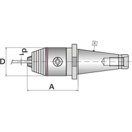 NC short drill chuck 0.5-13 with spur gear system / DIN 2080, Form A