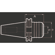 Thread cutting quick-change chuck (f. synchron. sp.) DIN69871AD SK40 M3-M12