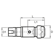 Quick-release insert (two-piece) for collets ER25, for thread M6-M20