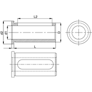 REDUCING BUSH E1+E2 25X08X50 mm with clamping screws