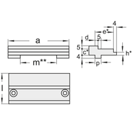 Top stepped jaws 100mm for fixed jaw