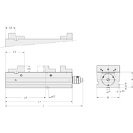 NC compact clamp BB-125mm MM-G125, - stepped jaws - regulator, BB-125mm