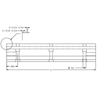Multi-clamping slide rail 200x50x80mm