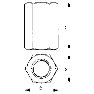 Extension nut 3xD tall, DIN6334, M6, 10mm