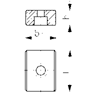 Slot nut, flat 10mm