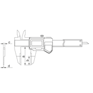 Digital shaft key groove gauge 150 mm (0.01 mm) IP67 with HM meas. areas