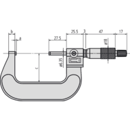 Outside micrometer 25-50mm (0,01mm) with counting mechanism