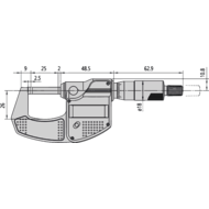 Digital outside micrometer 0-25mm (0,001mm)