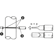 Outside micrometer D4 0-25mm (0.01mm) with narrow measuring faces (0.75mm)