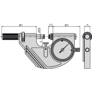 Passameter 0-25mm (0,001mm) with prec. dial comparators, display range ± 0,06mm