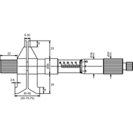 Inside micrometer 5-55mm (0,01mm) with double jaws