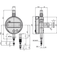 Digital dial indicator 12,7mm (0,01mm) ID-S112XB, IP42