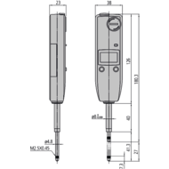 Digital dial indicator 25mm (0,01mm) IDU, slim design