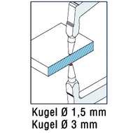 Ext. fast display call. 0-30mm (0.01mm) dig. IP67 meas. depth 115mm C ball Ø3mm