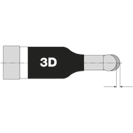 Edge probe 3-D, 10mm, shank 20mm, L=118mm