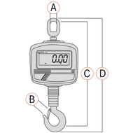 High-resolution crane scales HCD, weighing range 300 kg (reading 100 g)