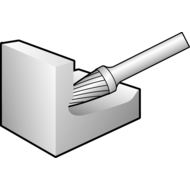 Small carbide rotary cutter sim. to DIN8033 type RBF 3x8mm toothing 2 shank 3mm