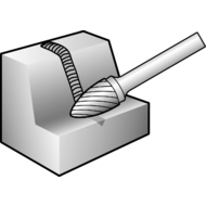 Small C rotary cutter sim. to DIN8033 type SPG 3x6mm toothing 6 (1), shank 3mm