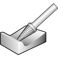 Small carbide rotary cutter type KEL 3x12mm toothing 6 (1), shank 3mm, L=75mm