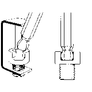 Hexagonal offset screwdriver with ball head 1,5mm, nickel-plated, long