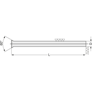 Prec. ejector WS DIN1530D, L=200mm, 2,00mm