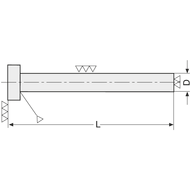 Prec. ejector DIN1530A, L=315mm, 25,00mm