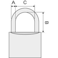 Padlock, housing width 30mm TITALIUM