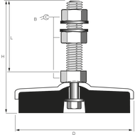 Machine shoe AM 42-M20 stainless steel