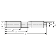 Machine tap HSS-E DIN371C 40° M2 blind-hole thread vapour-treated