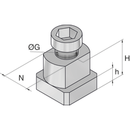 T-slot nut w. cheese-head screw DIN 912-12.9, 29x11x25,5mm M20x40 (1x)
