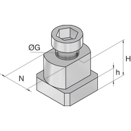 T-slot nut w. cheese-head screw DIN 912-12.9, 27x11x21mm M16x35 (1x)