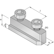 T-slot nut w. cheese-head screw DIN 912-12.9, 23x8x14x25mm M12x30 (3x)