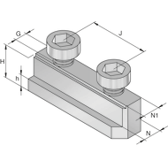 T-slot nut w. cheese-head screw DIN 912-12.9, 27x11x21mm M16x35 (1x)