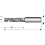 High-performance drill bit SC ALU-CC 5xD 2.5 mm with IC AluSpeed®