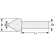 Deburring countersink HSS sim. to DIN335C 90° 31mm shank length 100mm