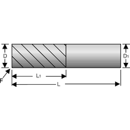 Alu-trochoidal cutter SC 30° 3.5xD 6 mm Z=3 HA, edge protection chamfer, TAC