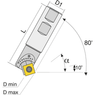 Index. ins. mill. counterb. 10-80° shank-25mm f. 1 index. ins. TC..16T3/SC..1204