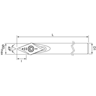 Engraving milling cutter 45° Shank 6 mm L=40 mm for 1 VPGT 060202-45..