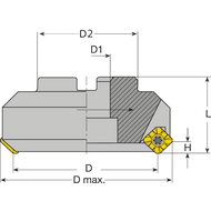 Face milling cutter LINEPRO 09945 45° 125x40 mm for 8 x SE.. 13T3