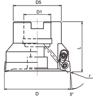 Shell-type milling cutter LINEPRO 40595 95° 52x22 mm; for 5 x XD..10T3..