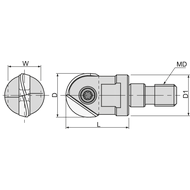 Screw-in ball-nose cutter PFB-R100SF6