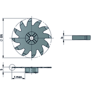 Cutting insert X1250.0050.00 Slot milling b=0.5 /tmax=16.5 mm, Z=12 K10F
