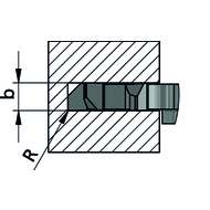 Cutting insert X1250.X400.02 Slot milling b=4.0 /tmax=16.5 mm, Z=12 K10F